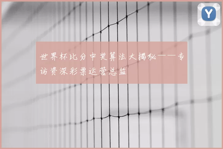 世界杯比分中奖算法大揭秘——专访资深彩票运营总监